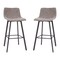 Flash Furniture 2 Piece 30 Inch Stool, Gray Leather, Metal Angled Legs